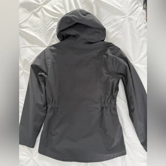 Girls North Face Triclimate Jacket Charcoal Grey- Turquoise liningL 14/16